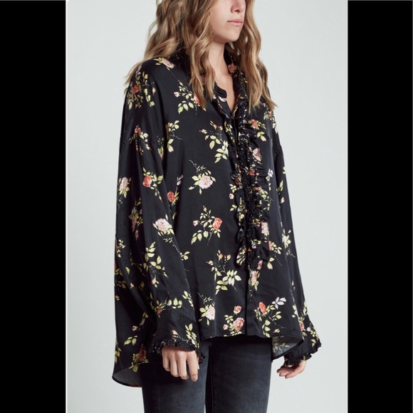 R13 drop neck tuxedo shirt. SIZE XS - Picture 2 of 15